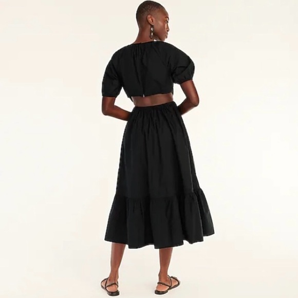 NWT J.Crew Side-Cutout Cotton Poplin Dress black sz 8 - Picture 2 of 15